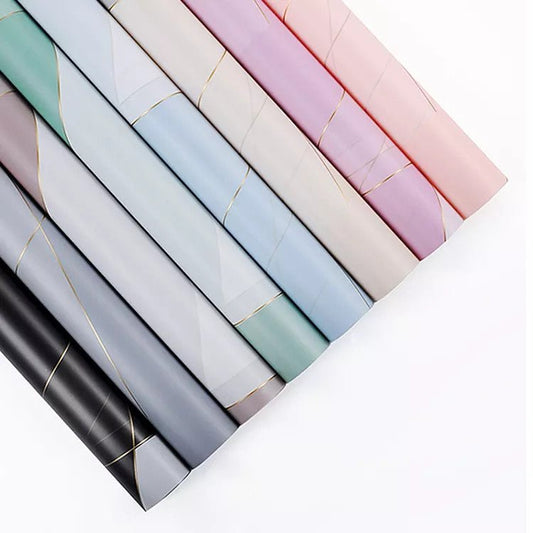 Gold Line Waterproof Flower Wrapping Paper (20 sheets/bag) - Elegant Supply