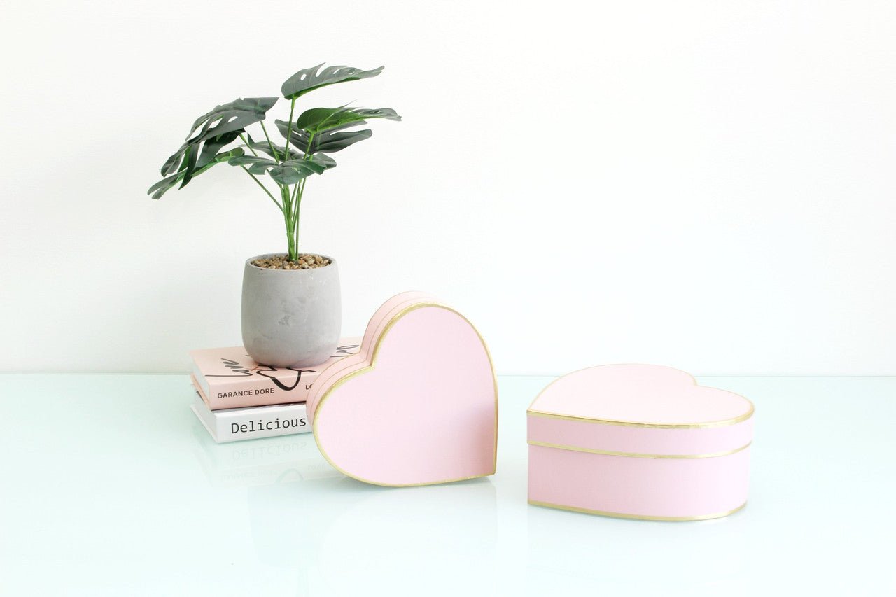 Gold Lines Heart Flower Box - Elegant Supply