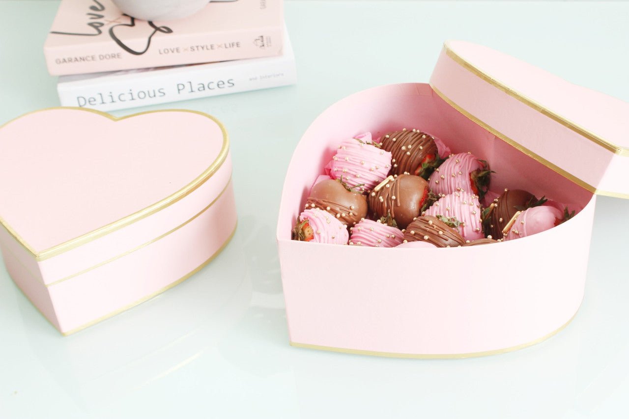 Gold Lines Heart Flower Box - Elegant Supply