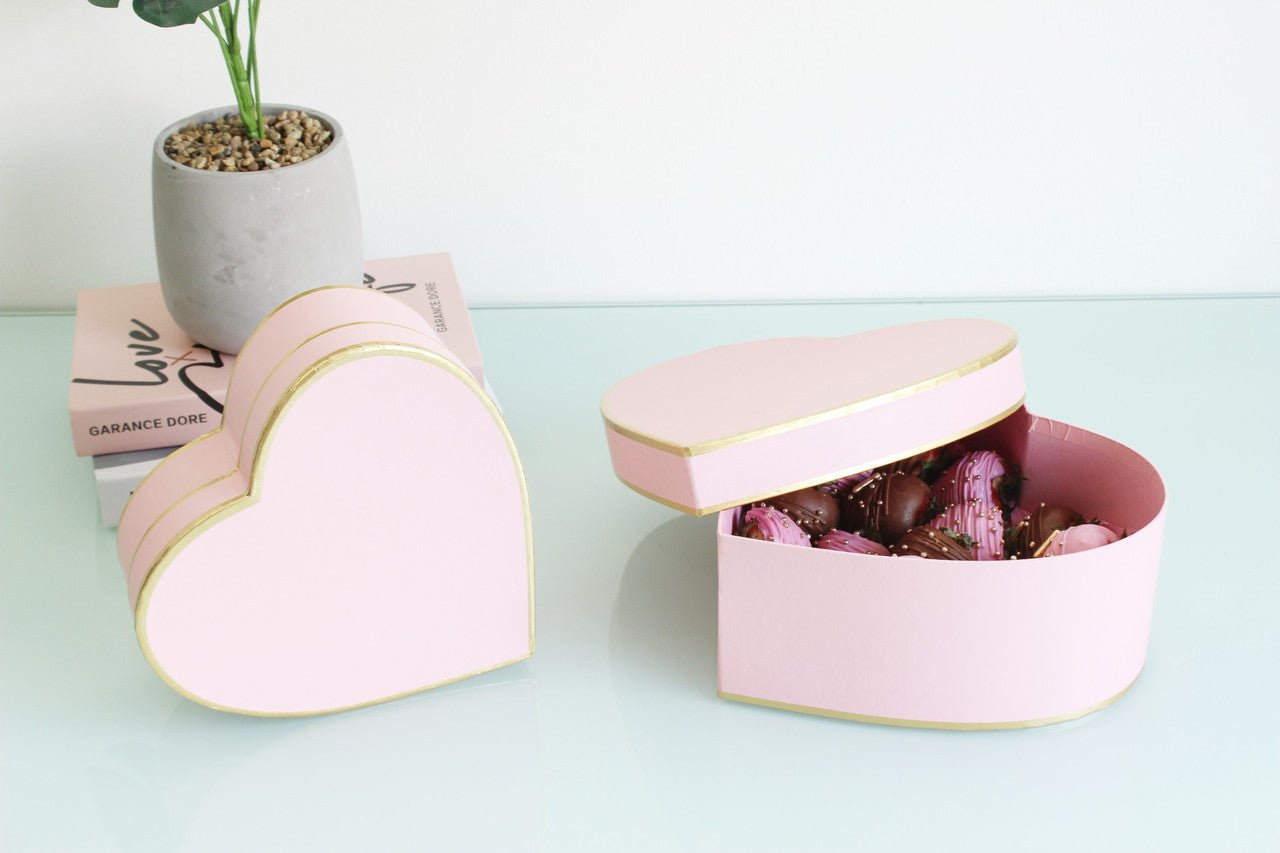 Gold Lines Heart Flower Box - Elegant Supply