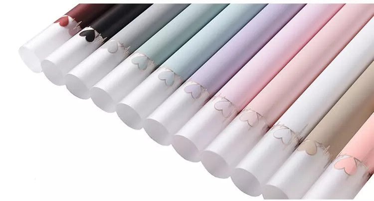 Heartbeat Patterns Waterproof Flower Wrapping Paper (20 sheets/bag) - Elegant Supply