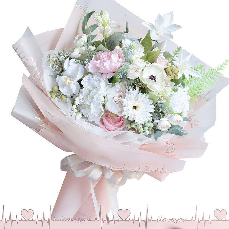 Heartbeat Patterns Waterproof Flower Wrapping Paper (20 sheets/bag) - Elegant Supply