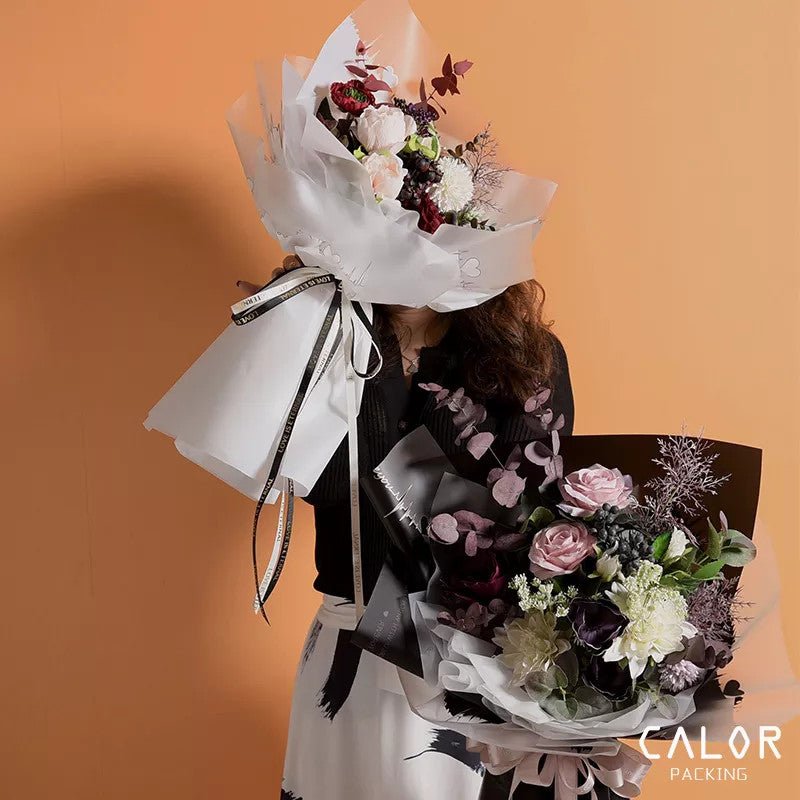 Heartbeat Patterns Waterproof Flower Wrapping Paper (20 sheets/bag) - Elegant Supply