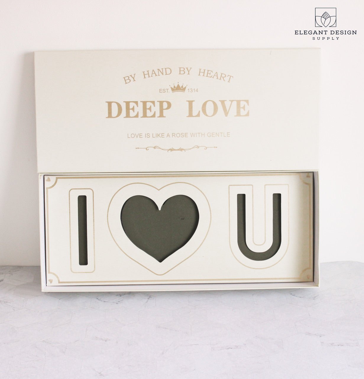 "I Love You" Flower Gift Box with Foam and Liner - Elegant Supply