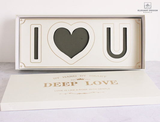 "I Love You" Flower Gift Box with Foam and Liner - Elegant Supply