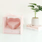 Pink Square Flower Box with Tilted Heart and Drawer