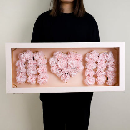 Folding Pink Window I Love You Flower Box With Liners and Foams