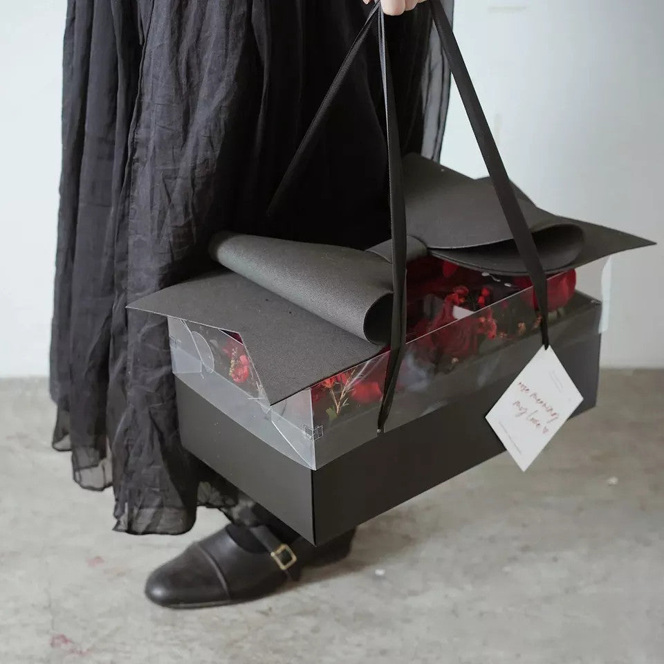 Black Rectangle Flower Box