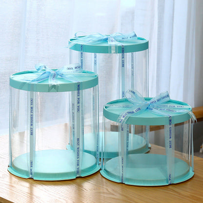 3 Tall Round Clear Cake Box, bakery box with base and lid for cakes and baked goods