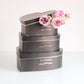 3 Black Heart boxes, for flower arrangements, as a chocolate box, flower box or gift box.