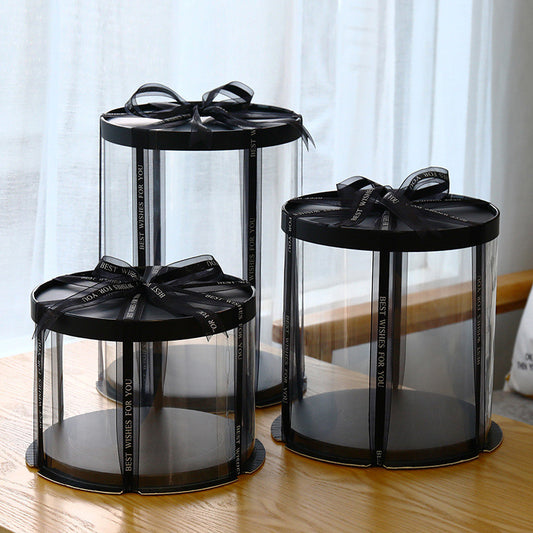 Tall Round Transparent Clear Cake Box