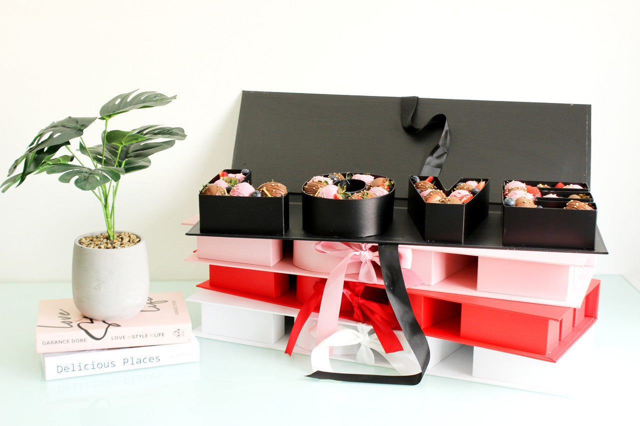 "LOVE" Fillable Letters Box with Ribbon