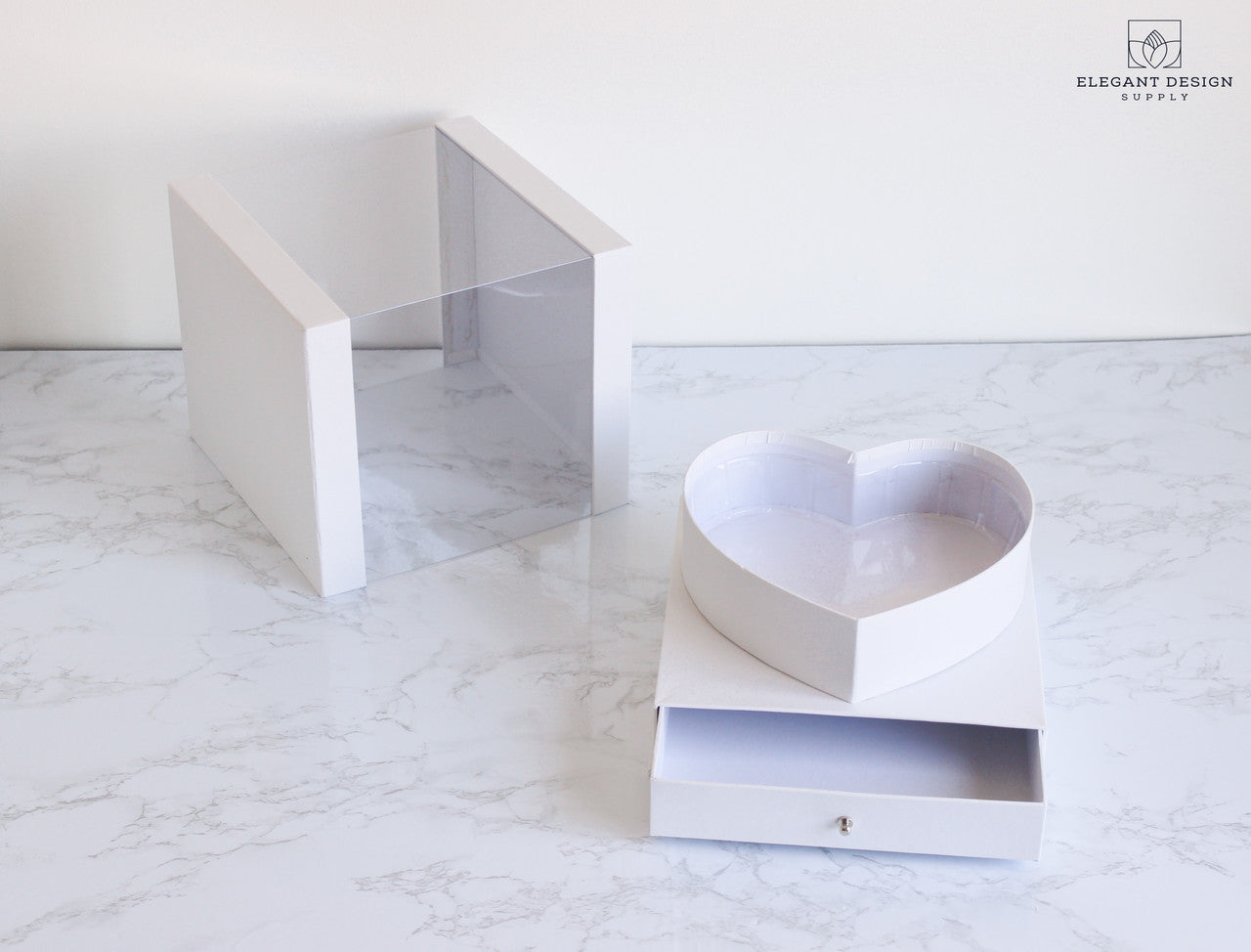  Square Heart Shape PVC box with drawer