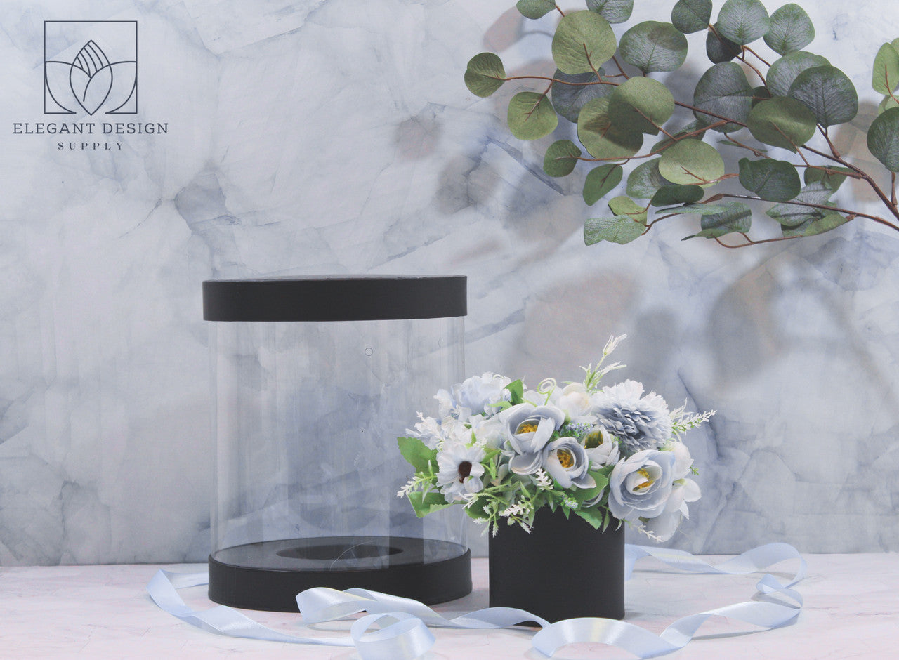Clear Cylinder Round Flower Box 