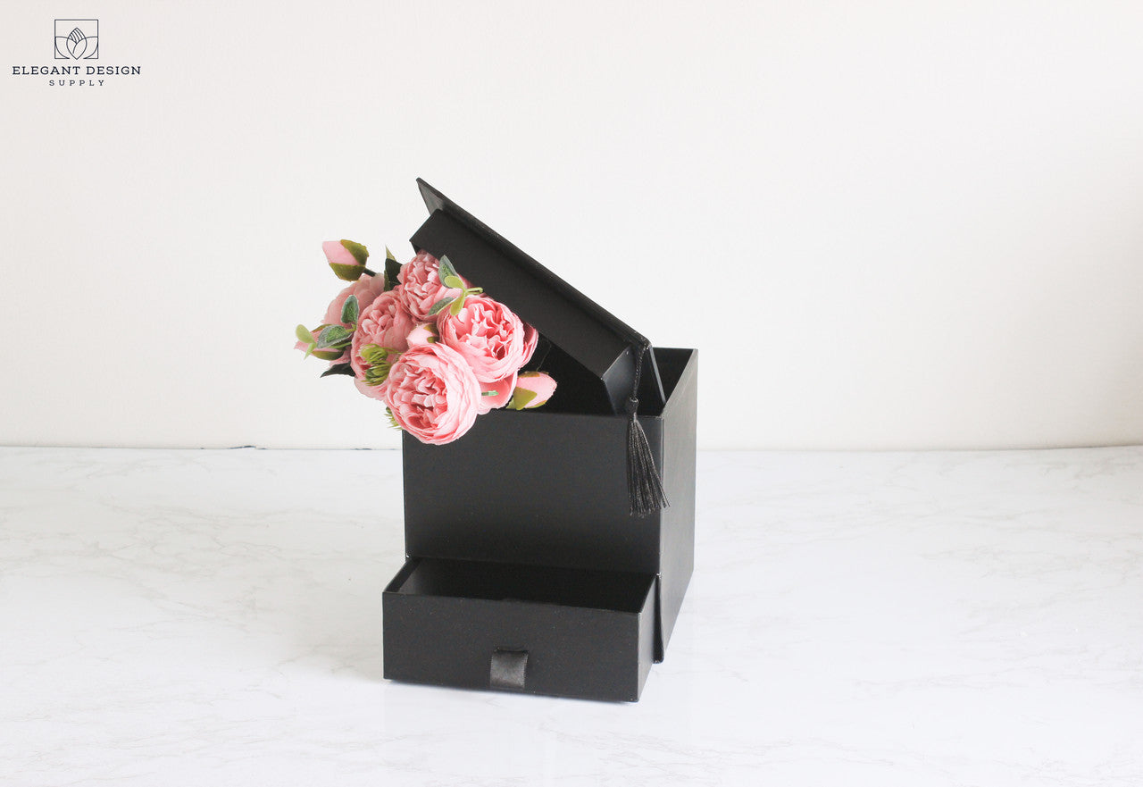 Graduation Hat Flower Box with Drawer