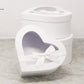 Close up of White Heart Shaped Boxes for luxury chocolates, gift boxes and flower arrangements