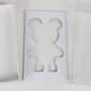 White Smash Bear Box with Clear Lid