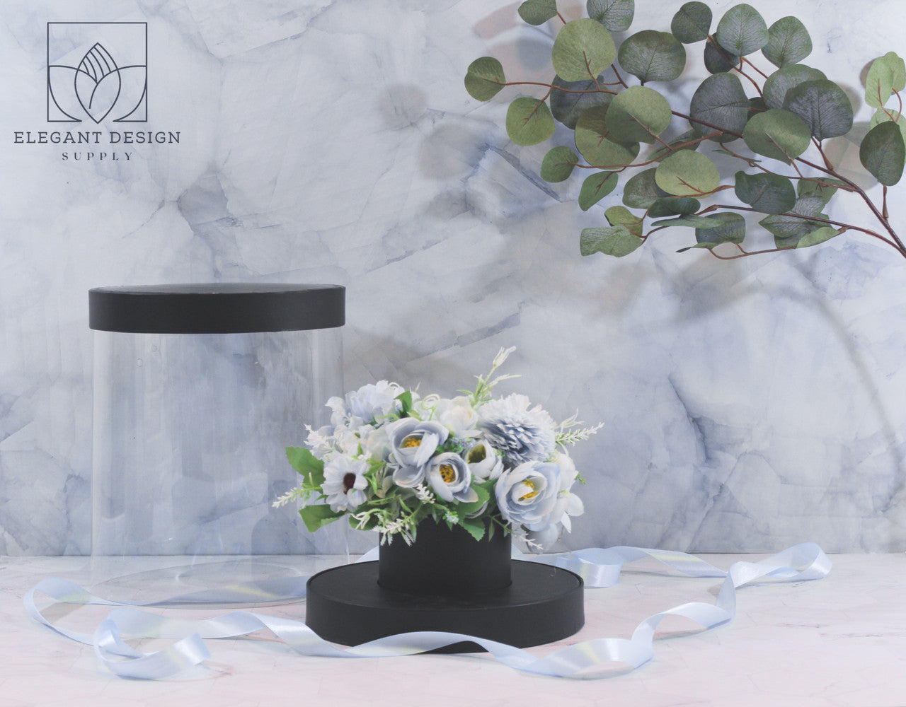 Clear Cylinder Round Flower Box 