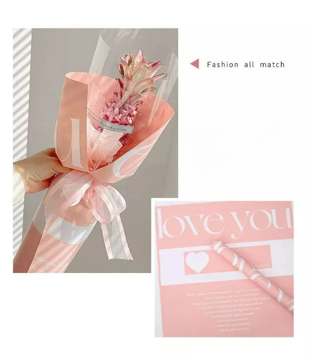 "Love You" Flower Wrapping Paper