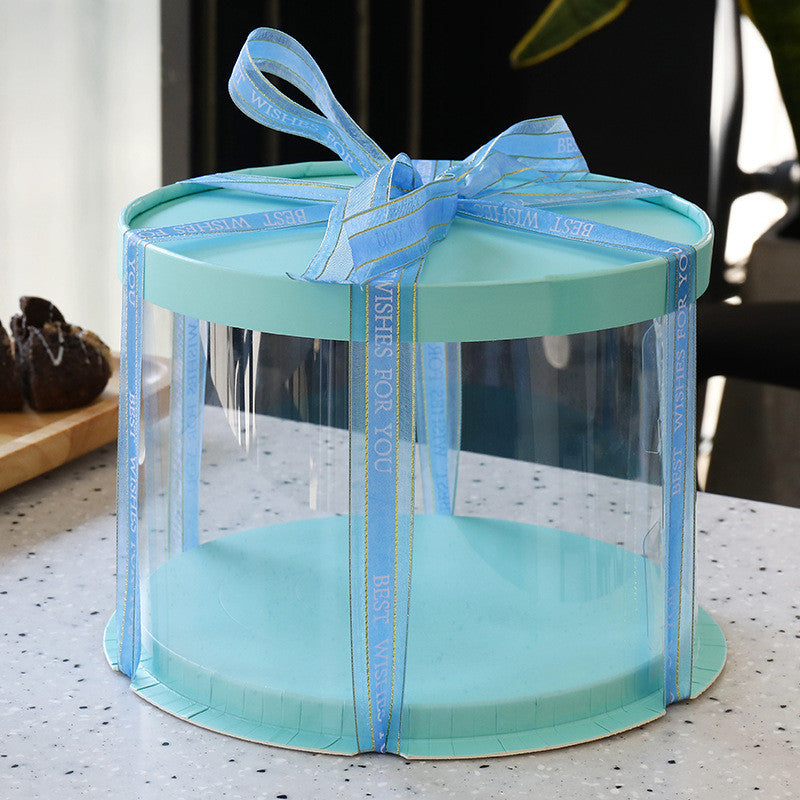 Tall Round Clear Cake Box, bakery box with base and lid for cakes and baked goods