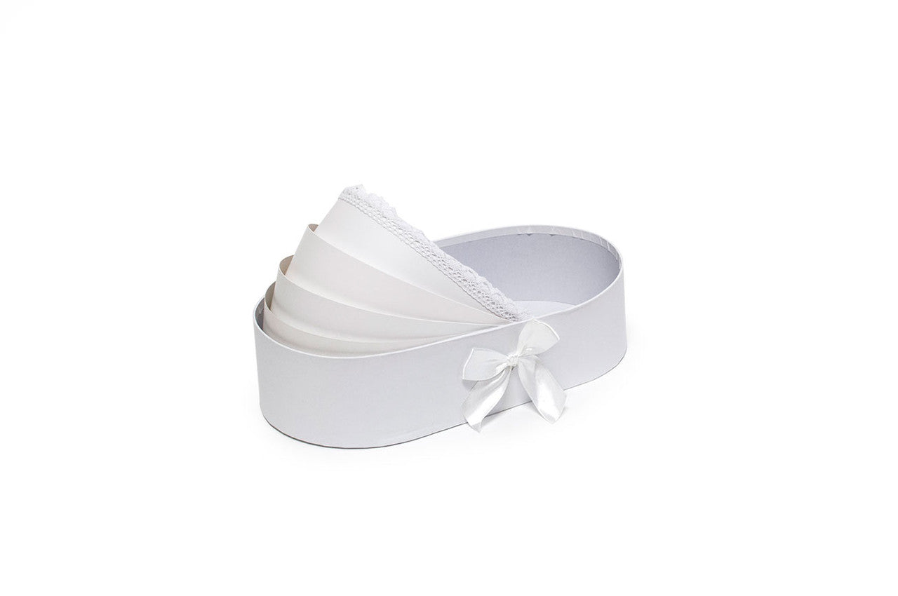 Pure White Flowers in Cradle Box Pure White Flowers in Cradle Box