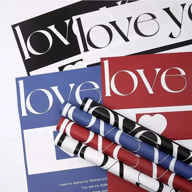 "Love You" Flower Wrapping Paper