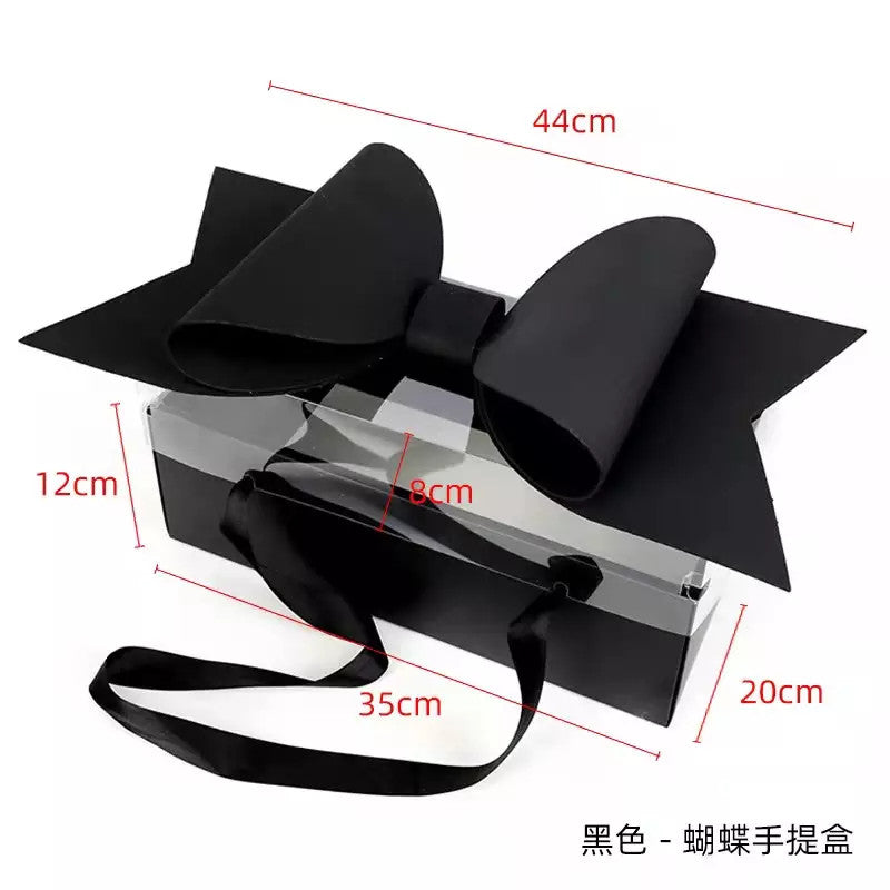 Black Big Bow Rectangle Flower Box