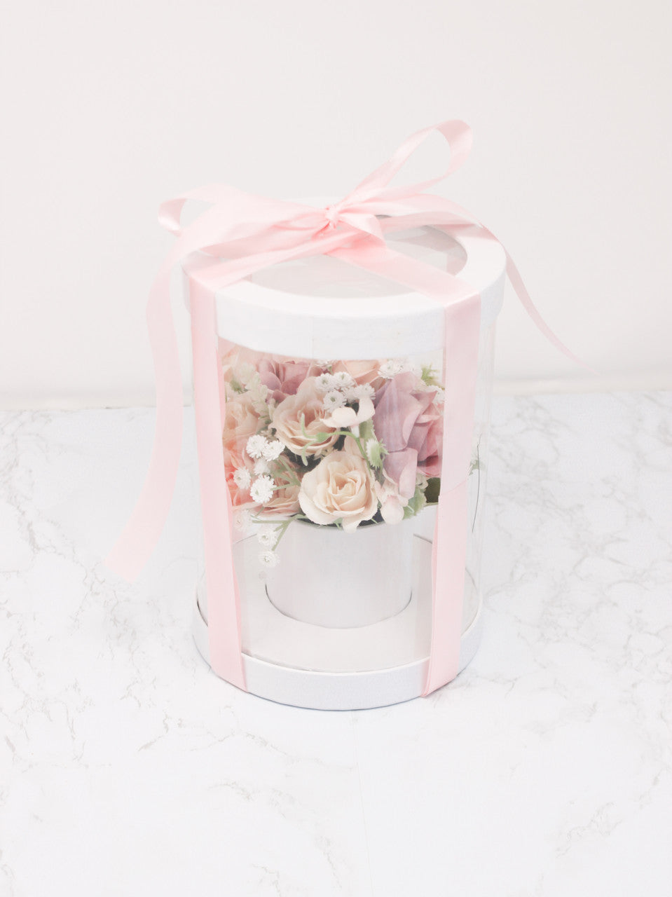 Transparent Plastic Preserved Bouquet Packaging Round Gift Clear Pvc  Cylindrical Flower Box For Flowers With Ribbon Handle - Buy Clear Round  Flower Box,Flower B…