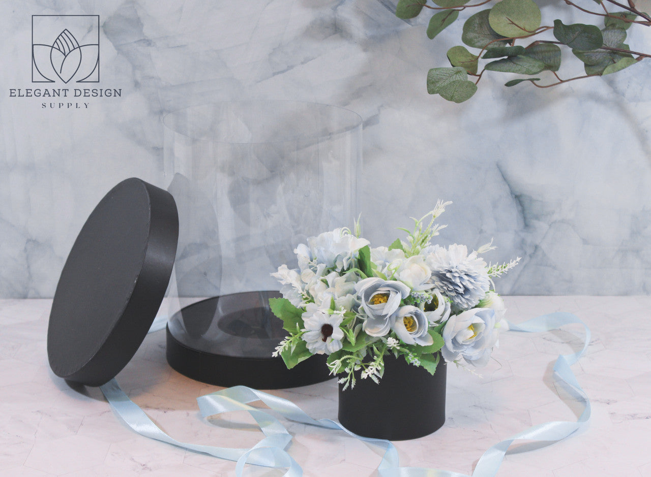 Factory Luxury Cylindrical Packaging Flower Paper Box with Lid Set/3  (S/M/L) (Black) - China Cylinder Box and Paper Box price