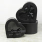 3 Black Heart Shape boxes with Ribbon