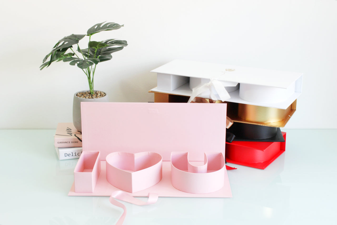 Pink "I Love You" Fillable Letters Box with Ribbon