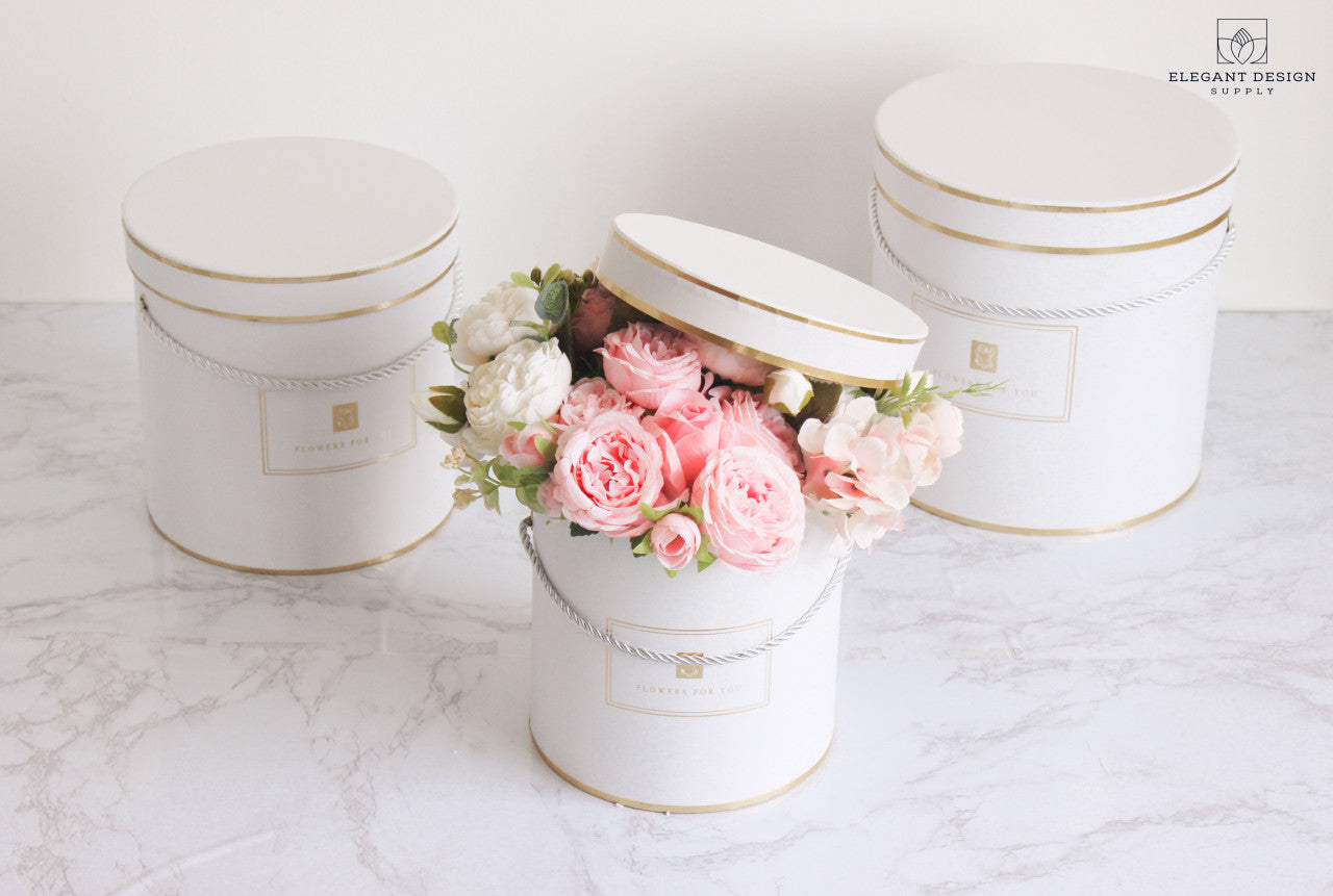 Round "Flowers for you" Hat Flower Box