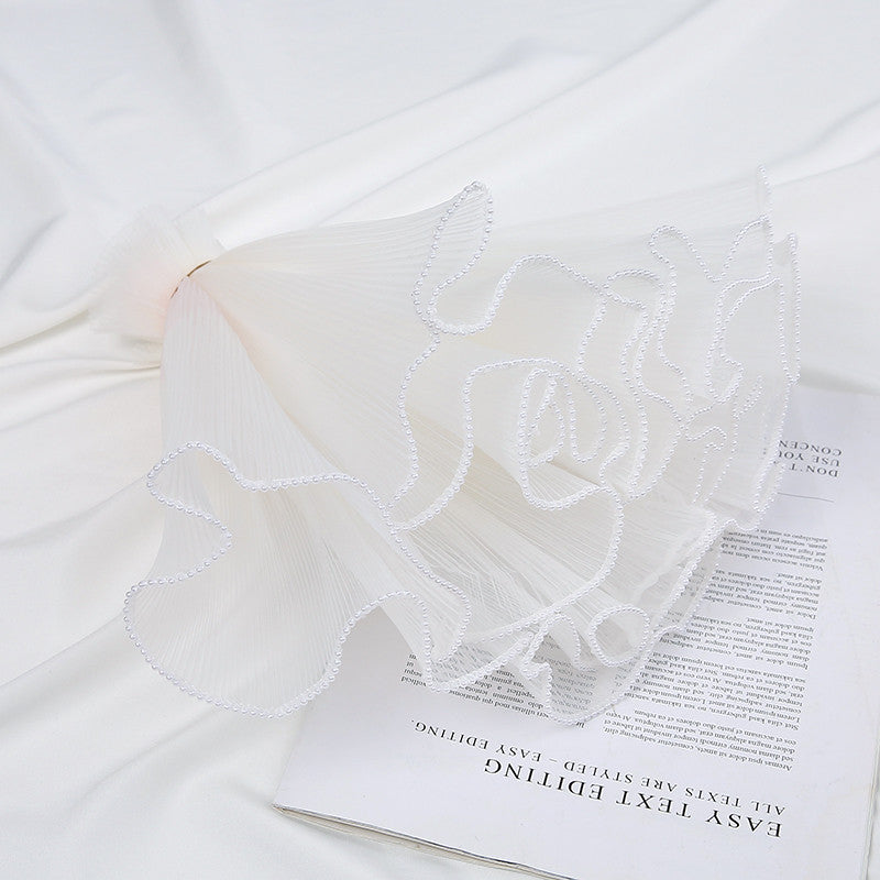 Pearl Mesh Ribbon Roll For Flower Bouquet & Gift Wrapping