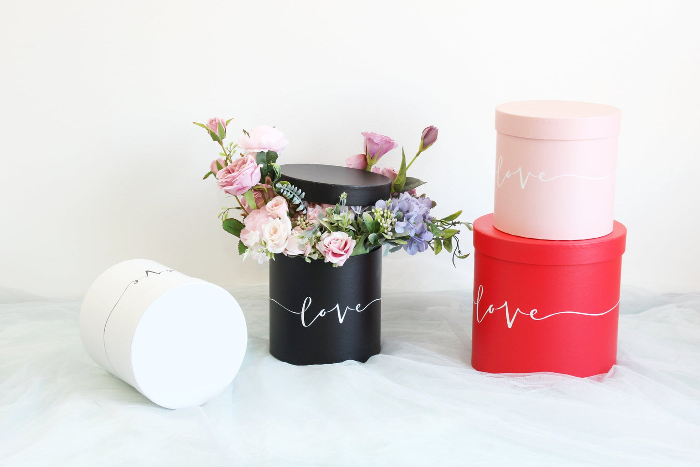 Love Pattern Round Hat Flower Box - Elegant Supply