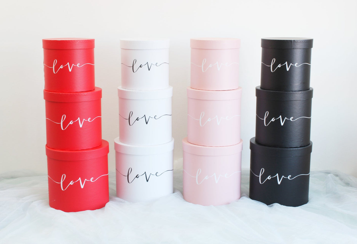 Love Pattern Round Hat Flower Box - Elegant Supply