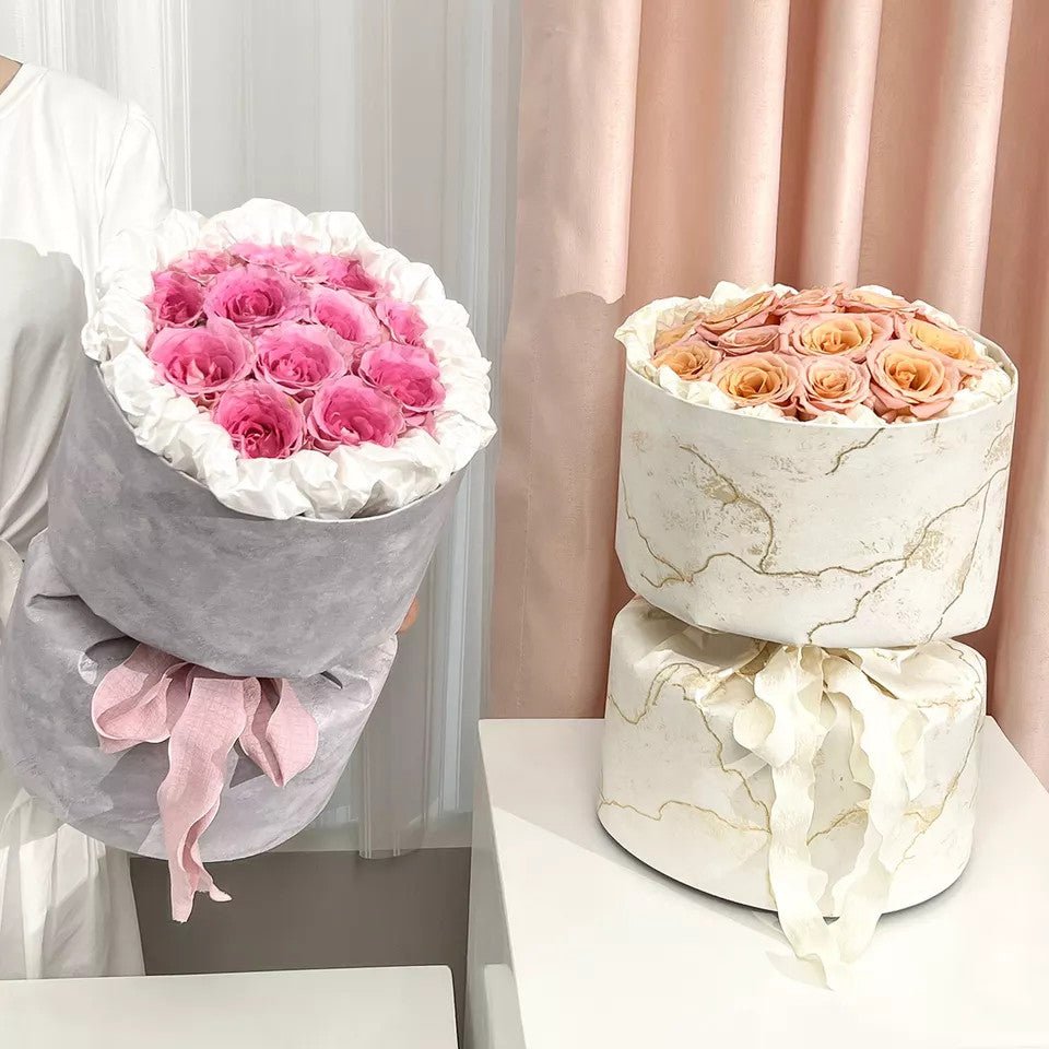 Marble DIY Circular Flower Bouquet Wrapping Paper (3 sets/bag) - Elegant Supply