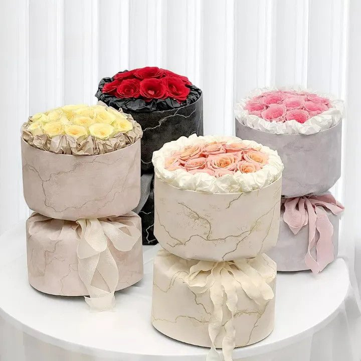 Marble DIY Circular Flower Bouquet Wrapping Paper (3 sets/bag) - Elegant Supply