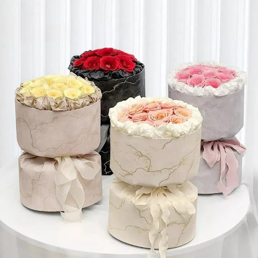 Marble DIY Circular Flower Bouquet Wrapping Paper (3 sets/bag) - Elegant Supply