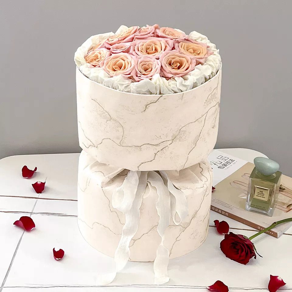 Marble DIY Circular Flower Bouquet Wrapping Paper (3 sets/bag) - Elegant Supply