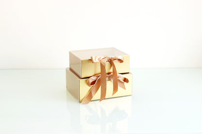 Metallic Rectangle Acrylic Box with Ribbon - Elegant Supply