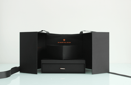 My Heart will go on Satin Square Flower Gift Box with Heart Shape and drawer - Elegant Supply