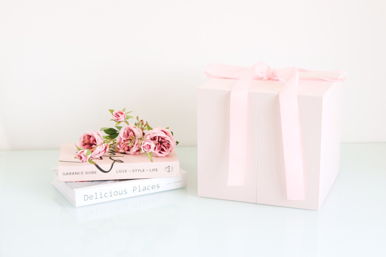 My Heart will go on Satin Square Flower Gift Box with Heart Shape and drawer - Elegant Supply