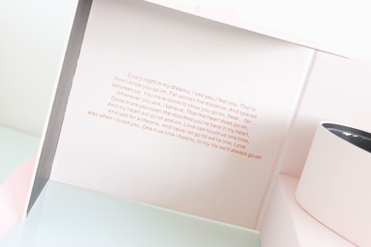 My Heart will go on Satin Square Flower Gift Box with Heart Shape and drawer - Elegant Supply