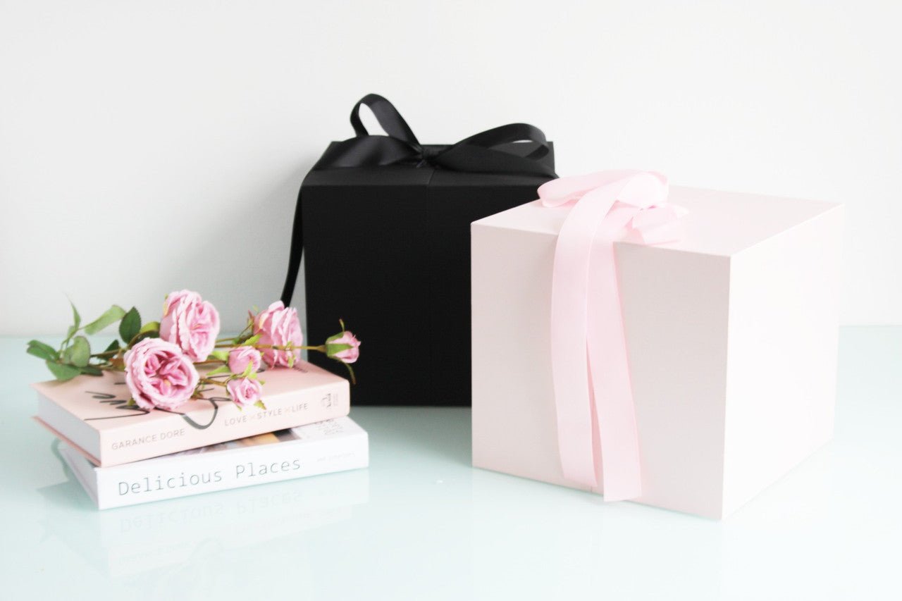 My Heart will go on Satin Square Flower Gift Box with Heart Shape and drawer - Elegant Supply