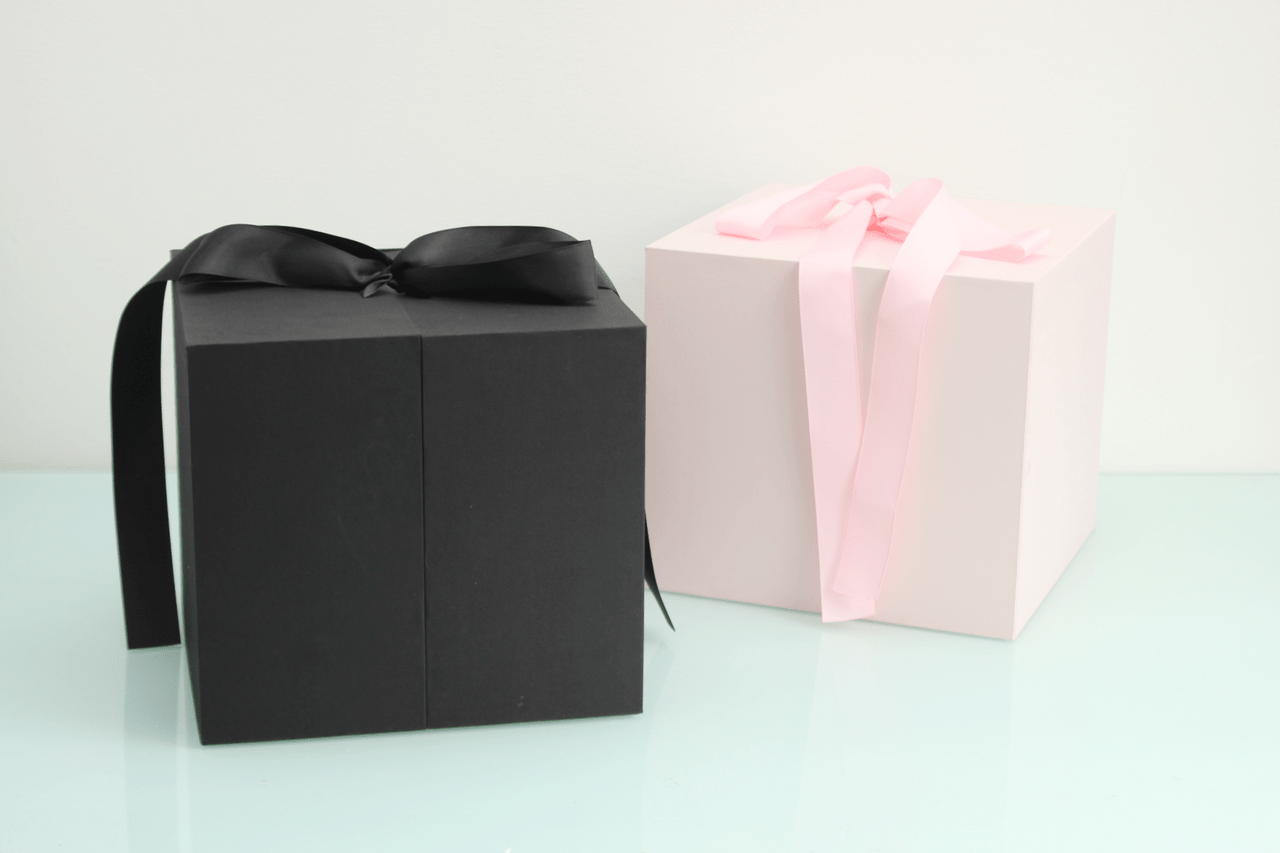 My Heart will go on Satin Square Flower Gift Box with Heart Shape and drawer - Elegant Supply