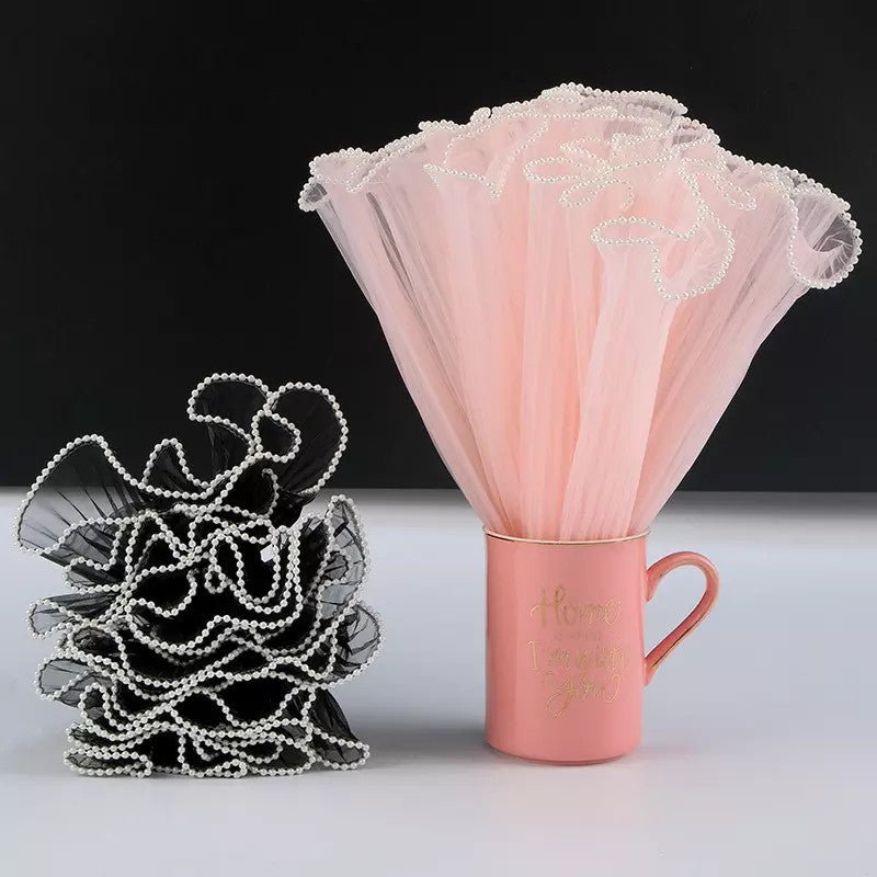 Pearl Diamond Mesh for Flower Bouquet - Elegant Supply