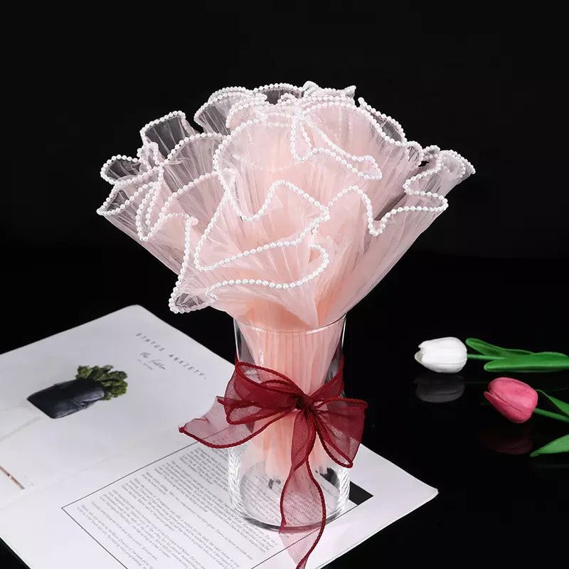 Pearl Diamond Mesh for Flower Bouquet - Elegant Supply