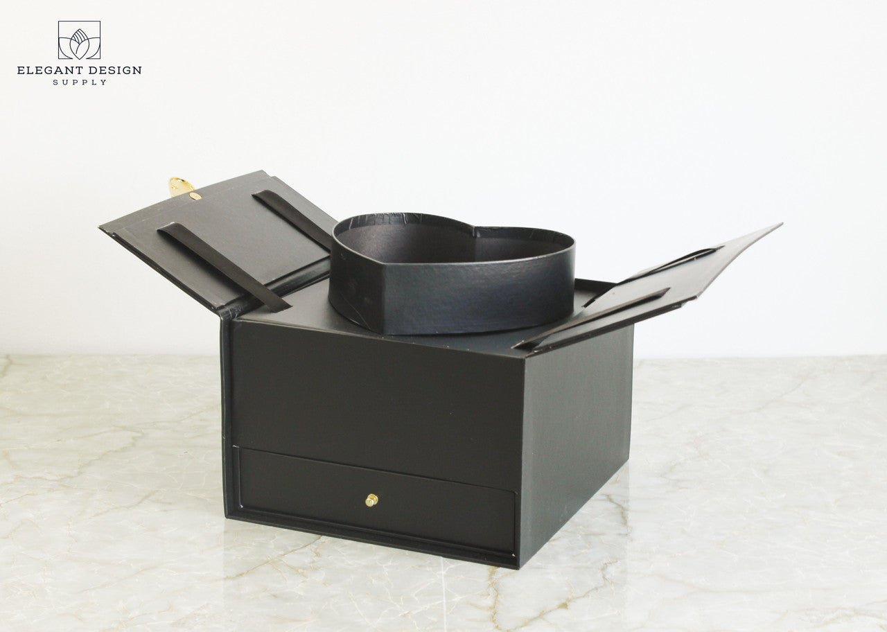 Pull - up Heart Flower Box with Drawer - Elegant Supply
