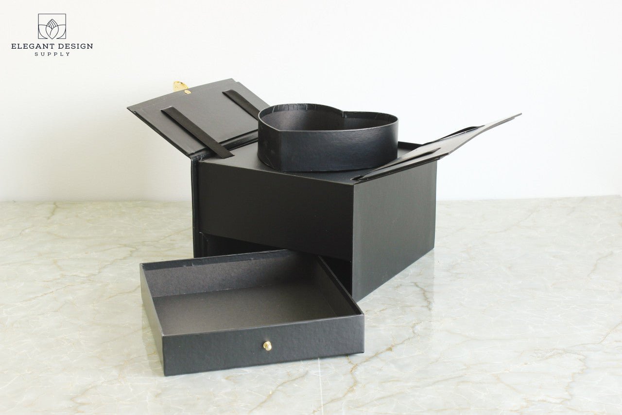 Pull - up Heart Flower Box with Drawer - Elegant Supply