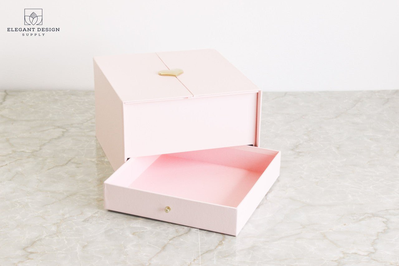 Pull - up Heart Flower Box with Drawer - Elegant Supply